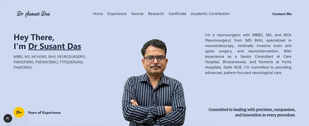 Dr. Susant Das Clinic Website Interface