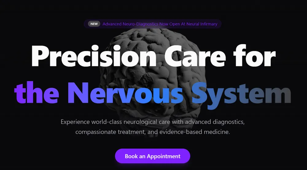 Neural Infirmary Clinic Website Interface